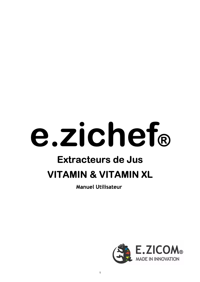 Image de la première page du manuel de l'appareil Vitamin XL