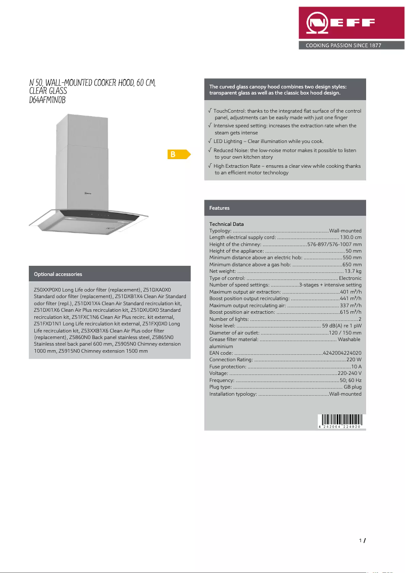 Image de la première page du manuel de l'appareil D64AFM1N0B