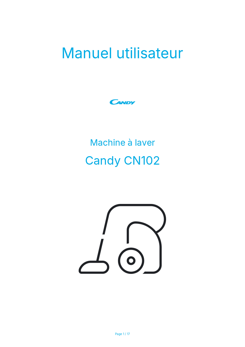 Image de la première page du manuel de l'appareil CN102