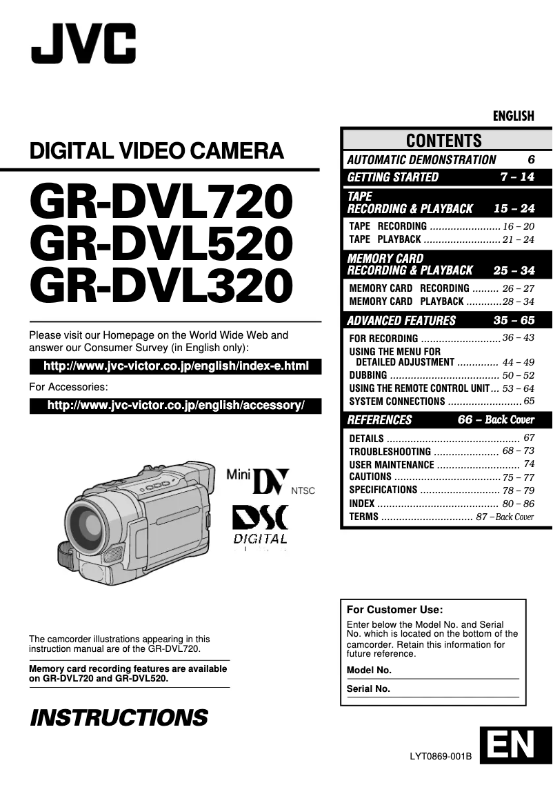 Image de la première page du manuel de l'appareil GR-DF450US