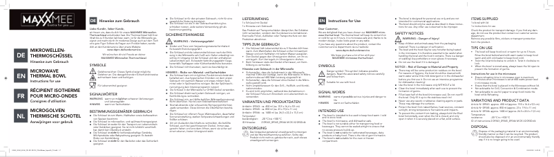 Page 1 de la notice Manuel utilisateur Maxxmee 09346