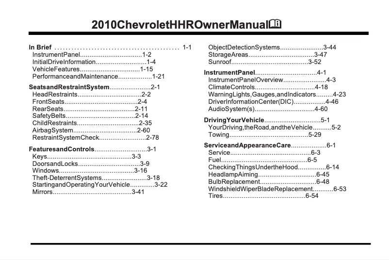 Image de la première page du manuel de l'appareil HHR Panel (2010)