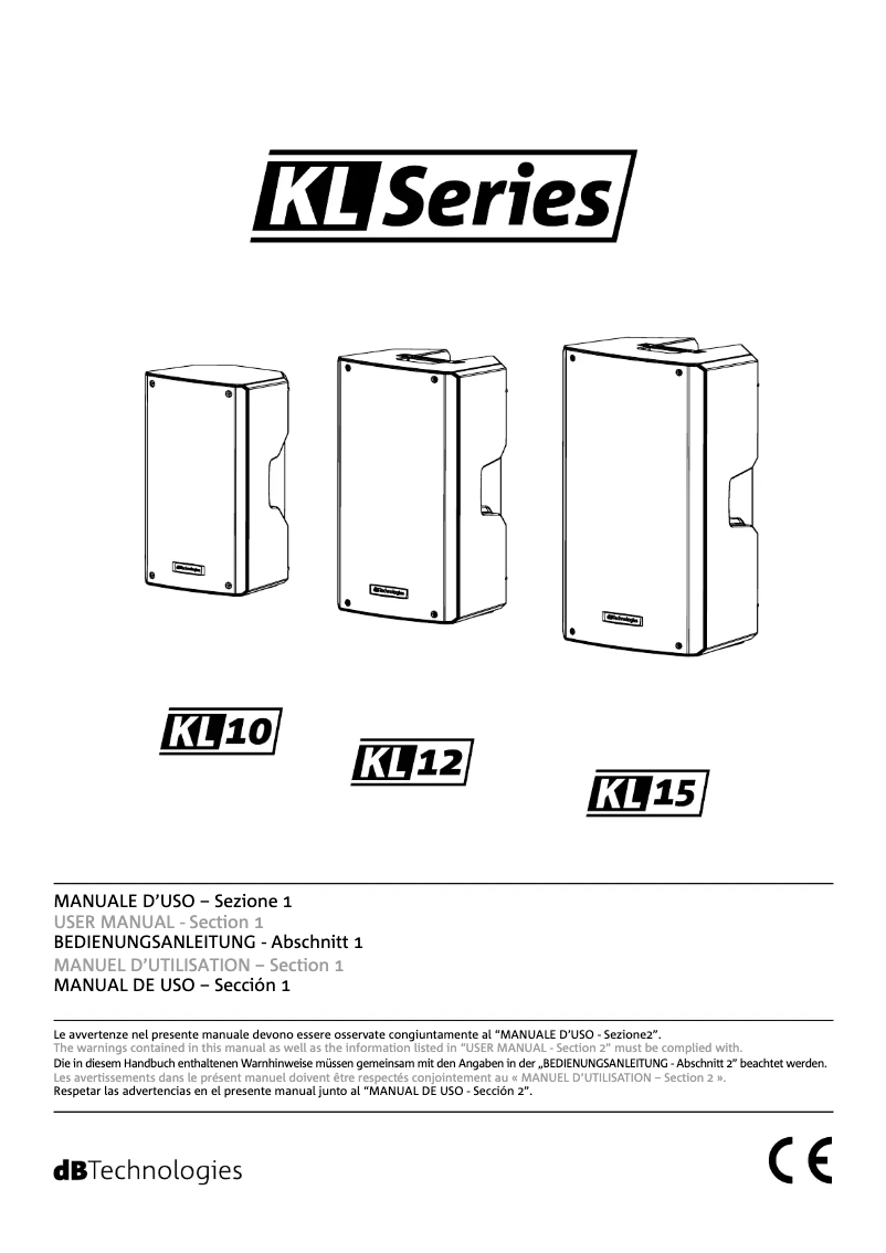 Page 1 de la notice Manuel utilisateur DB Technologies KL10