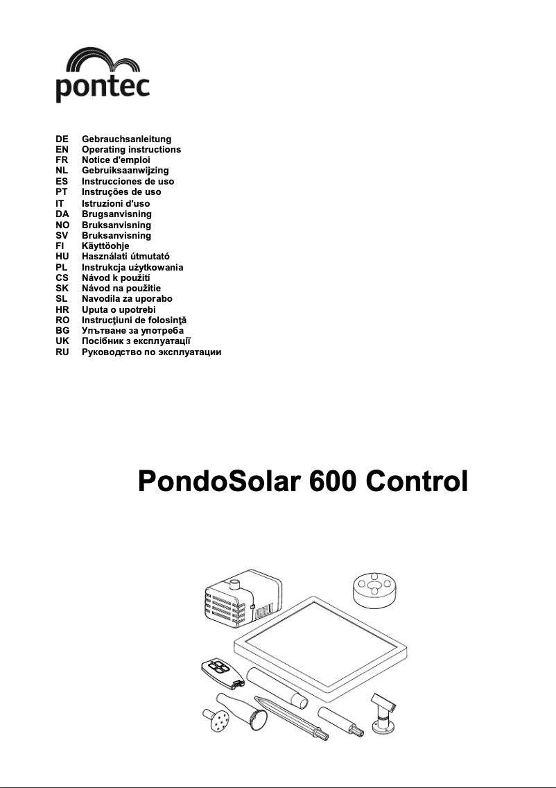 Page n°1 - Manuel utilisateur Pontec PondoSolar 600 Control