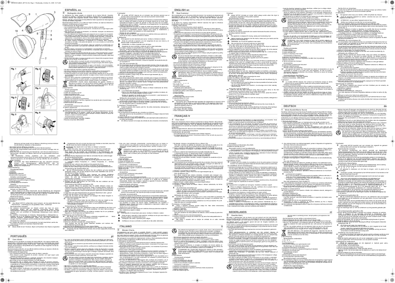 Image de la première page du manuel de l'appareil SP7161 Ionic 2200 Pro