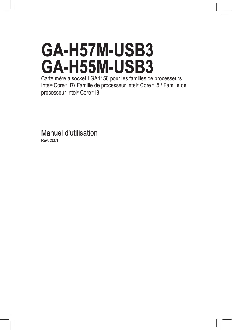 Page n°1 - Manuel utilisateur Gigabyte GA-H55M-USB3