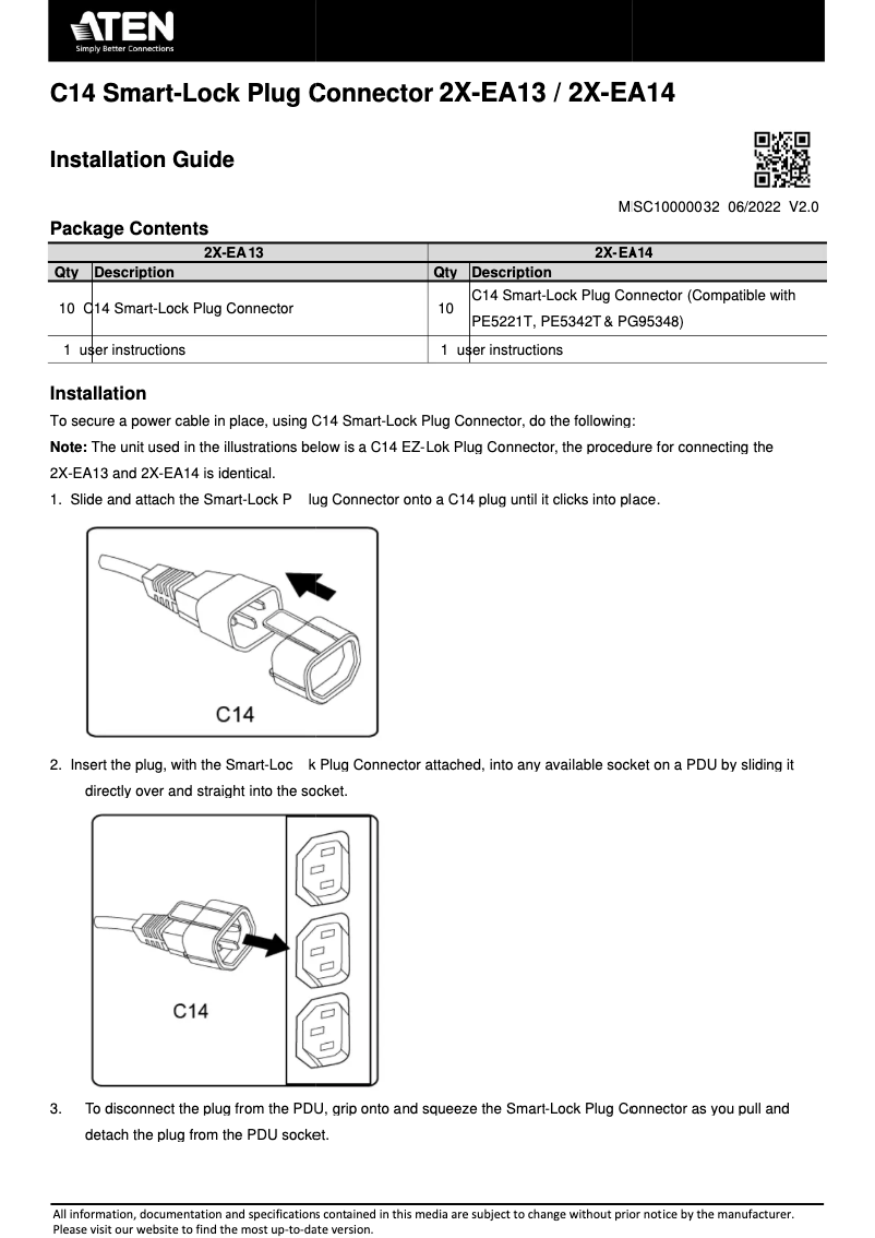 Page 1 de la notice Manuel utilisateur ATen 2X-EA14