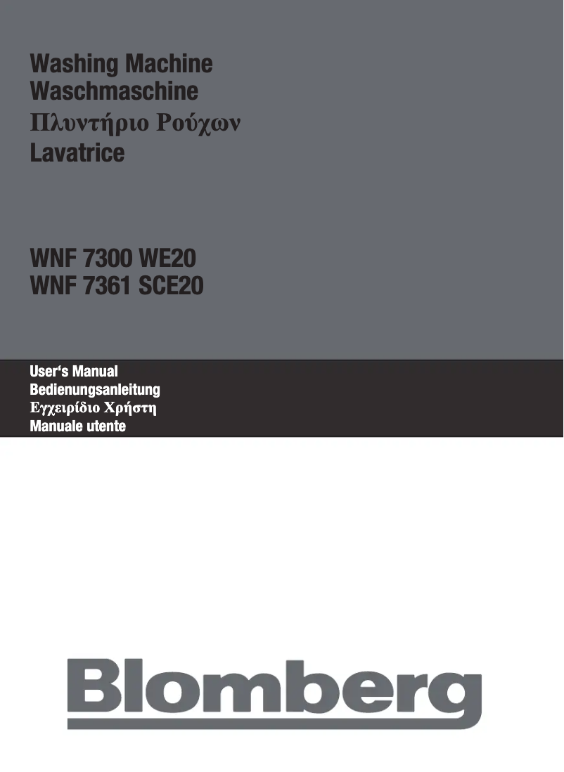 Page n°1 - Manuel utilisateur Blomberg WNF 7361 SCE20