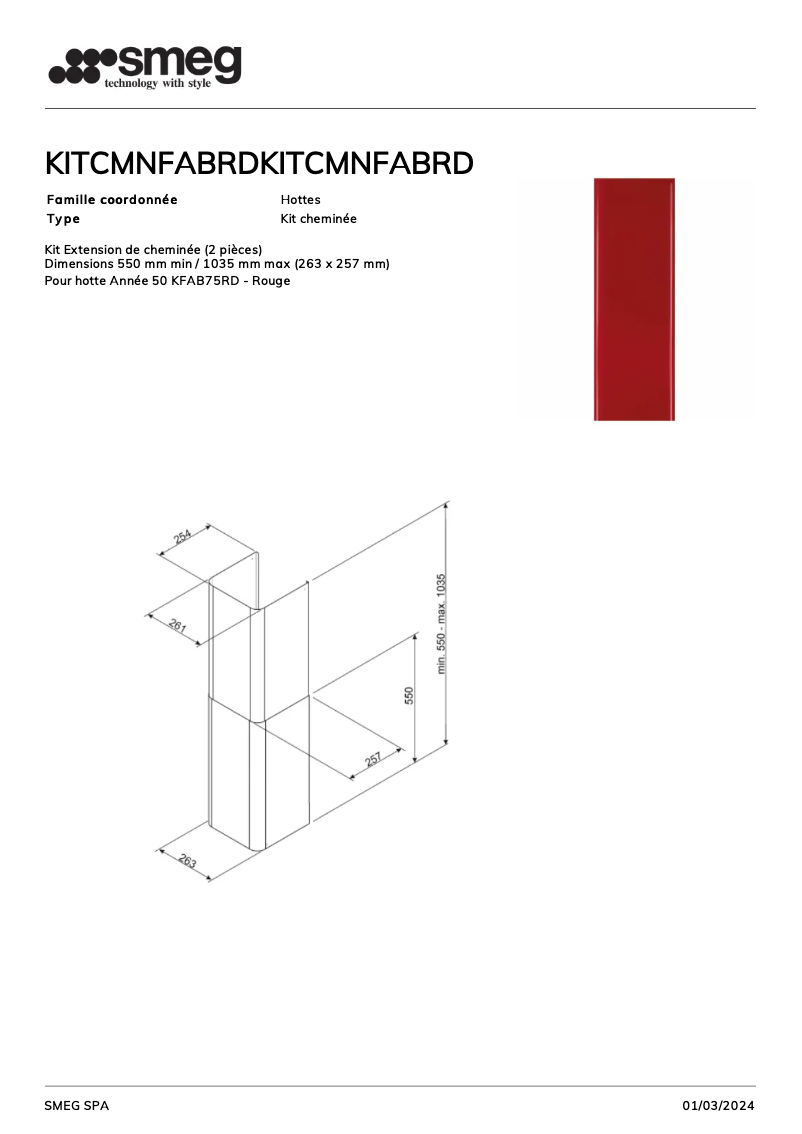 Imagen de la primera página del manual del dispositivo KITCMNFABRD