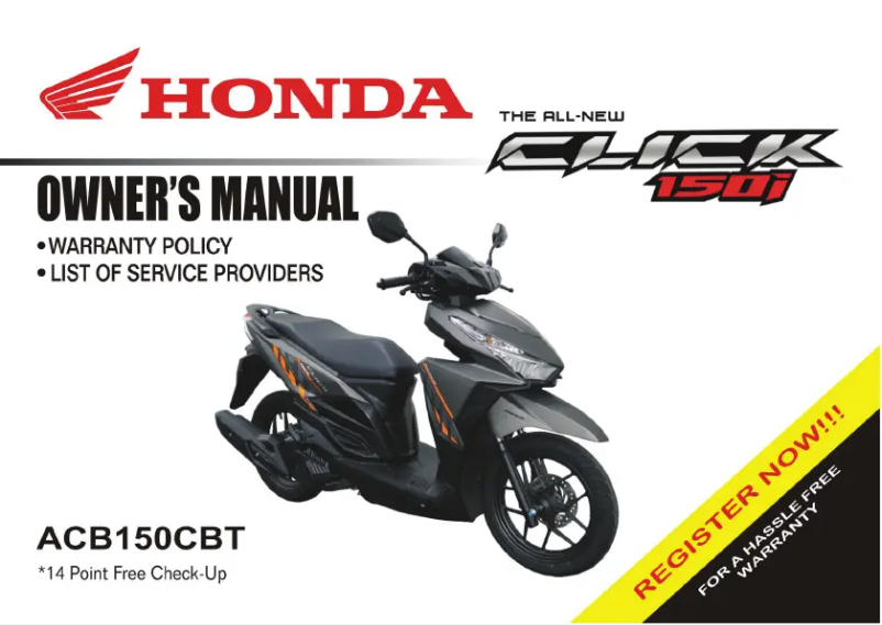 Página 1 del manual Manual de usuario Honda Click150i (2017)
