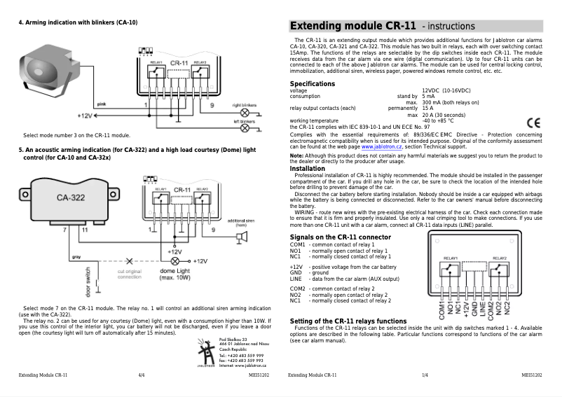 Image de la première page du manuel de l'appareil CR-11