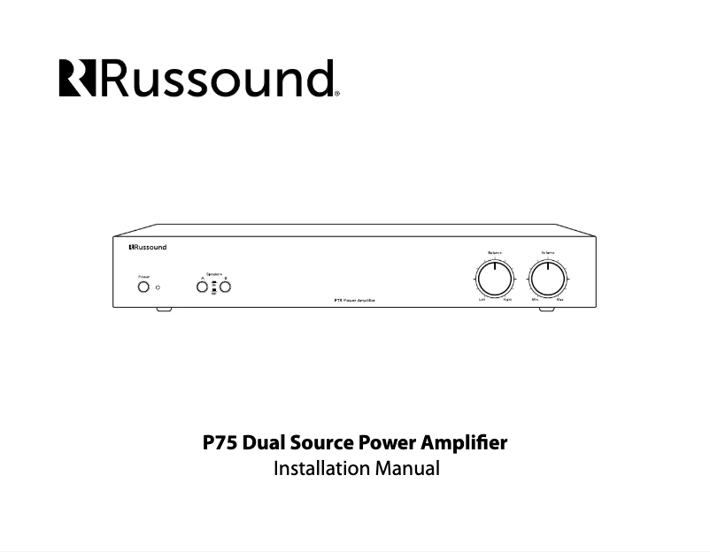 Page n°1 - Manuel utilisateur Russound P75