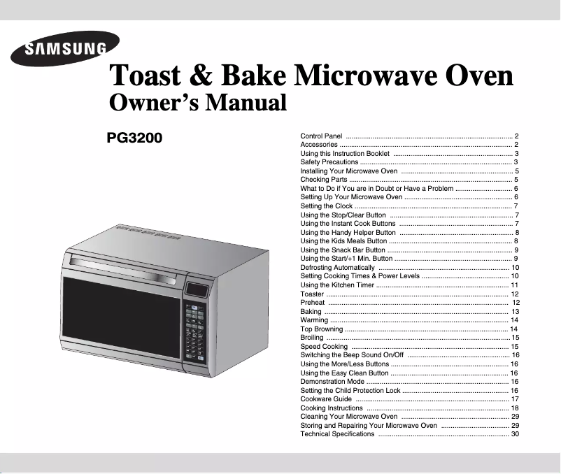 Page n°1 - Manuel utilisateur Samsung PG3200