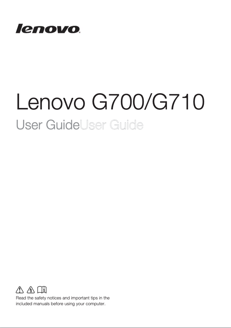 Page 1 de la notice Manuel utilisateur Lenovo IdeaPad G710