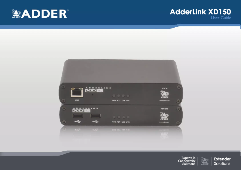 Page 1 de la notice Manuel utilisateur Adder XD150