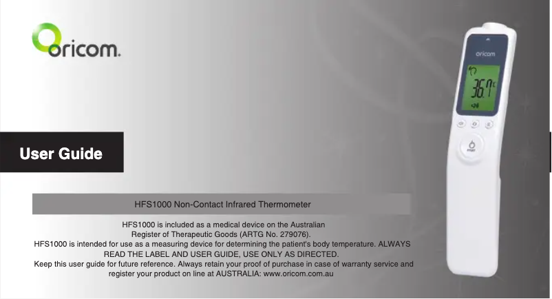 Page 1 de la notice Manuel utilisateur Oricom SC875