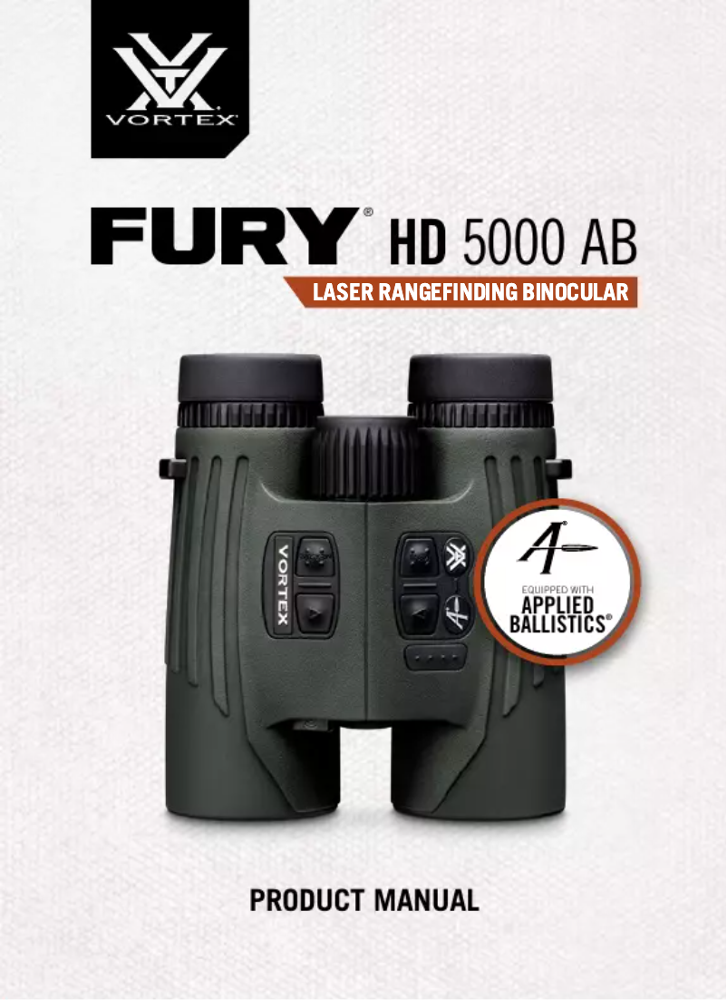 Page 1 de la notice Manuel utilisateur Vortex Fury HD 5000 AB