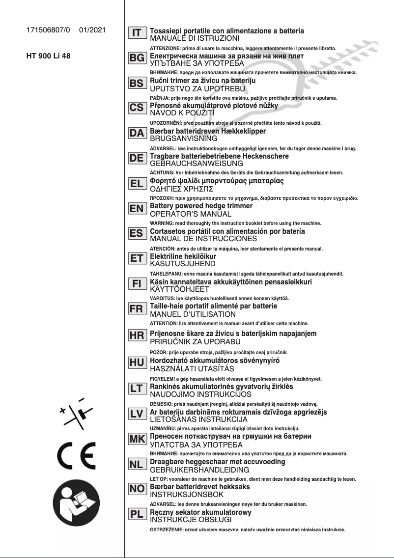 Page n°1 - Manuel utilisateur Stiga SHT 900 AE