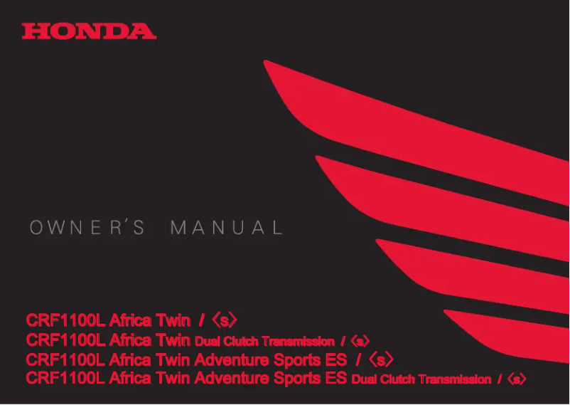 Page 1 de la notice Manuel utilisateur Honda CRF1100L (2022)