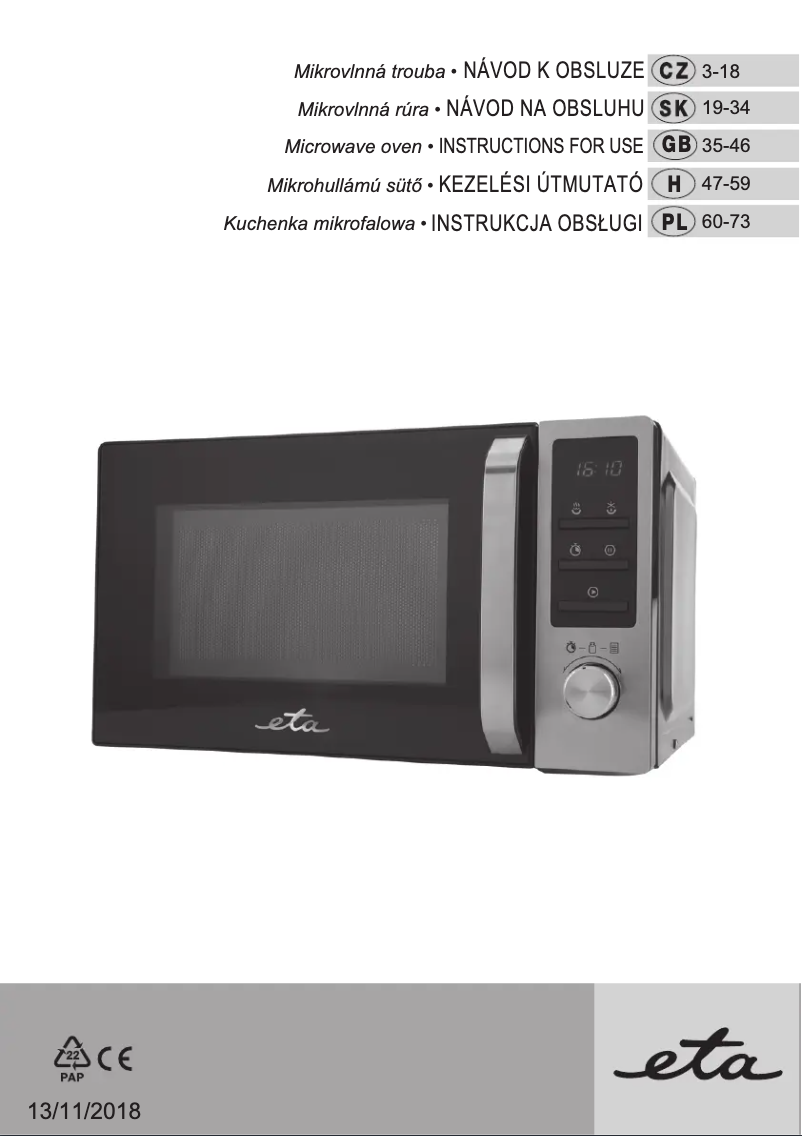 Page 1 de la notice Manuel utilisateur Eta Mirello 220990000