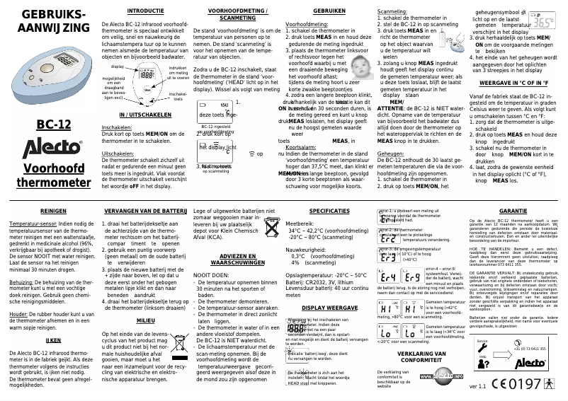 Image de la première page du manuel de l'appareil BC-12