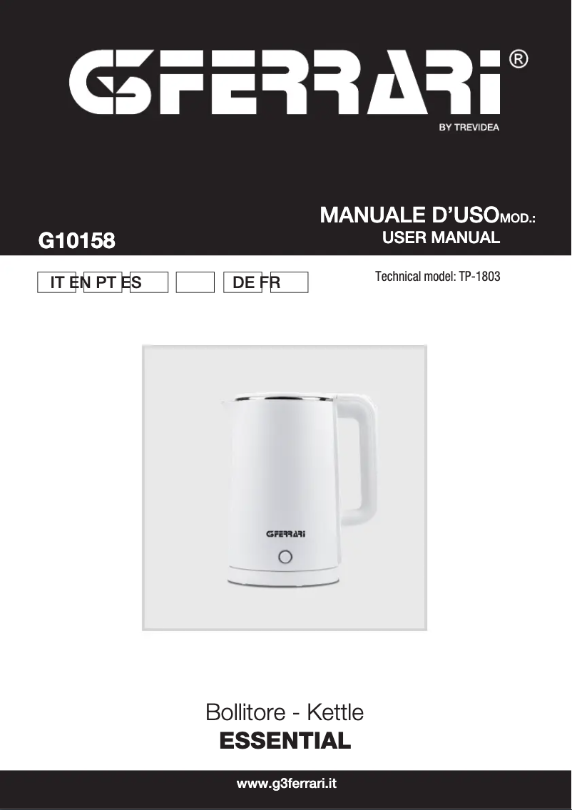 Page n°1 - Manuel utilisateur G3 Ferrari Essential G10158