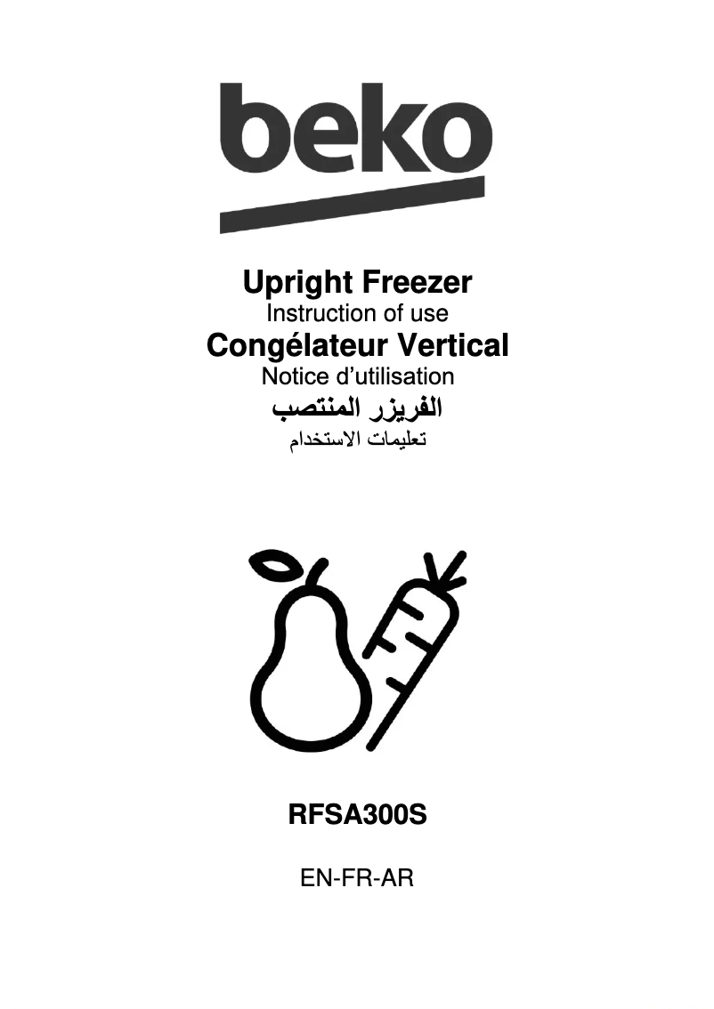 Page n°1 - Manuel utilisateur Beko RFSA300S