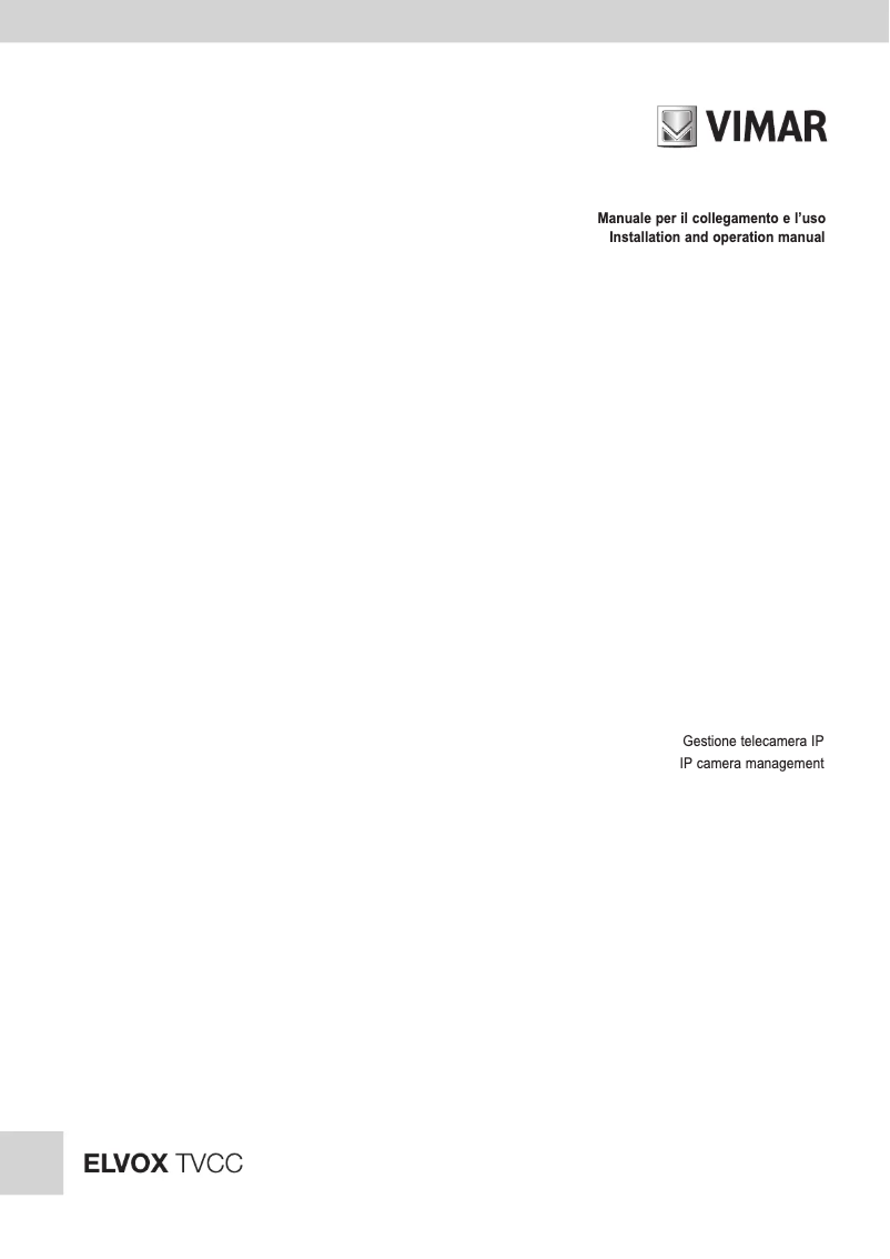 Page n°1 - Manuel utilisateur Vimar ELVOX 4621.028EA