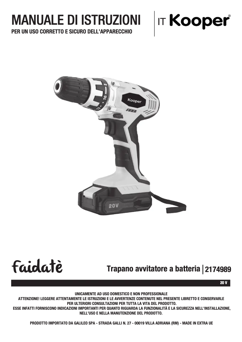 Page 1 de la notice Manuel utilisateur Kooper 2174989