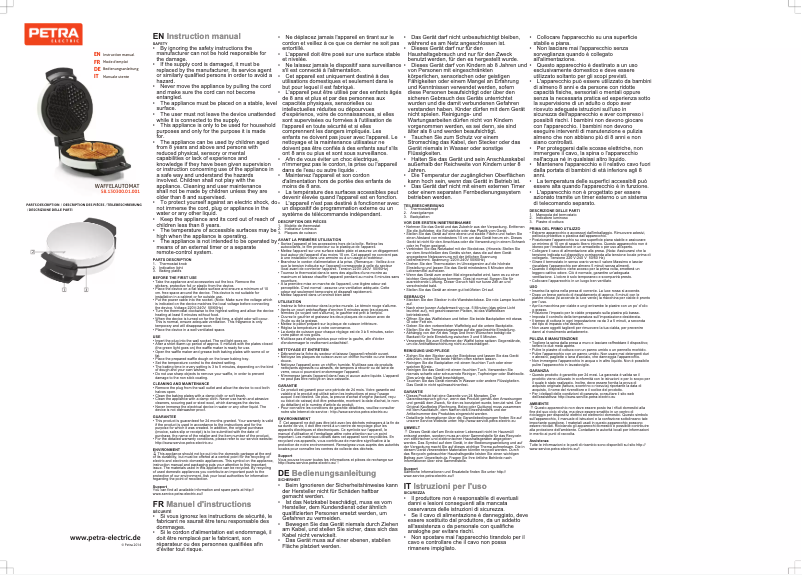 Page 1 de la notice Manuel utilisateur Petra Electric WA 22.45