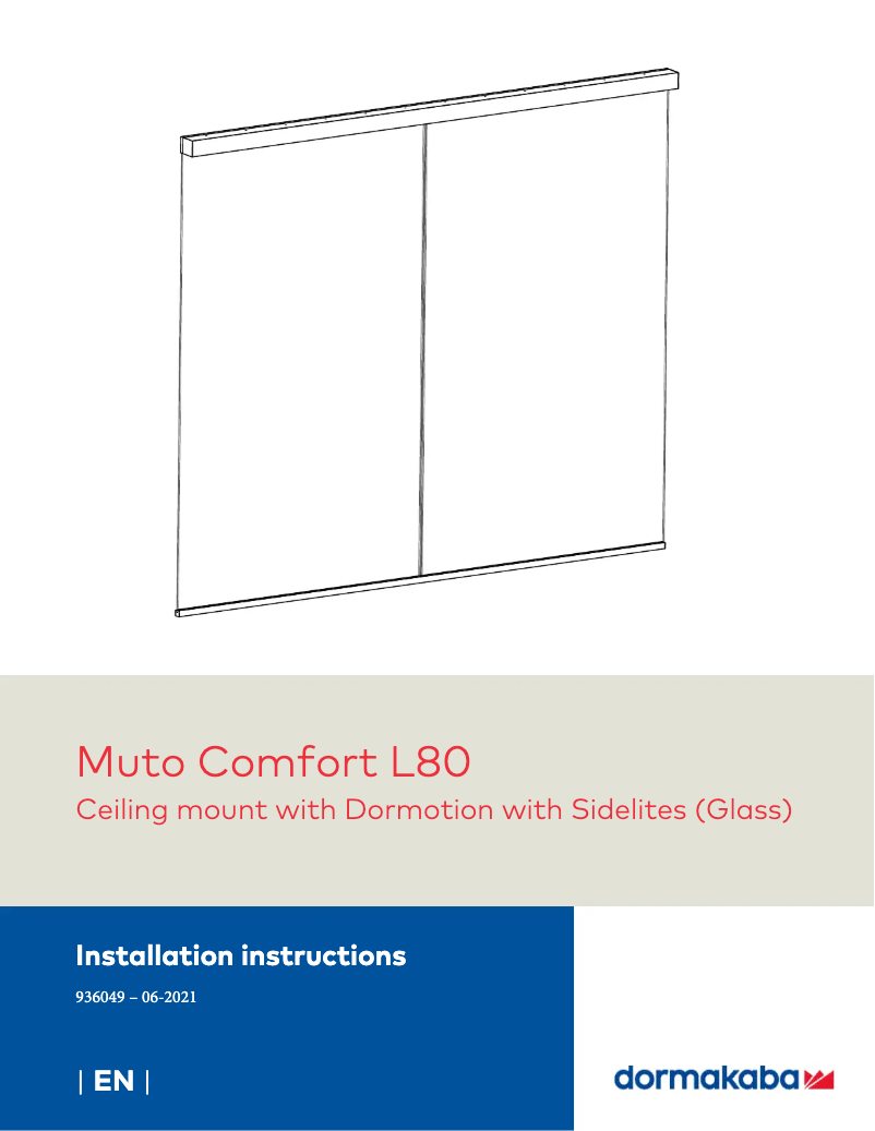 Page n°1 - Manuel utilisateur Dormakaba MUTO Comfort