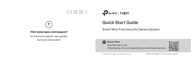 Page 1 de la notice Guide d'installation TP-Link Tapo C420S2