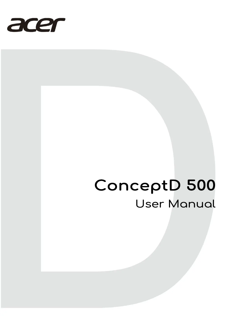 Page n°1 - Manuel utilisateur Acer ConceptD 500