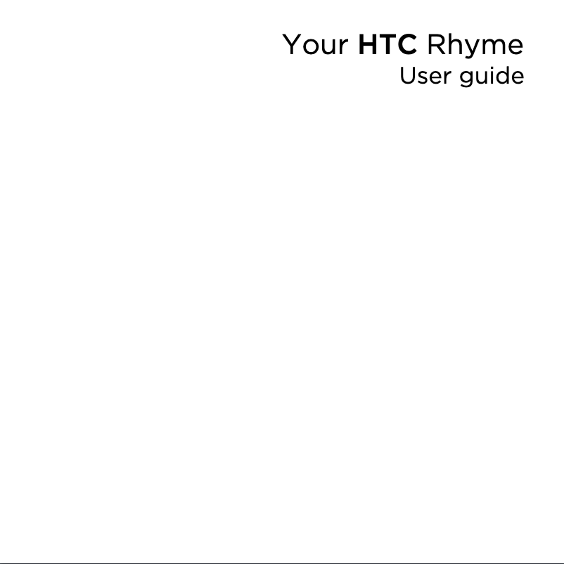 Page 1 de la notice Manuel utilisateur HTC Rhyme