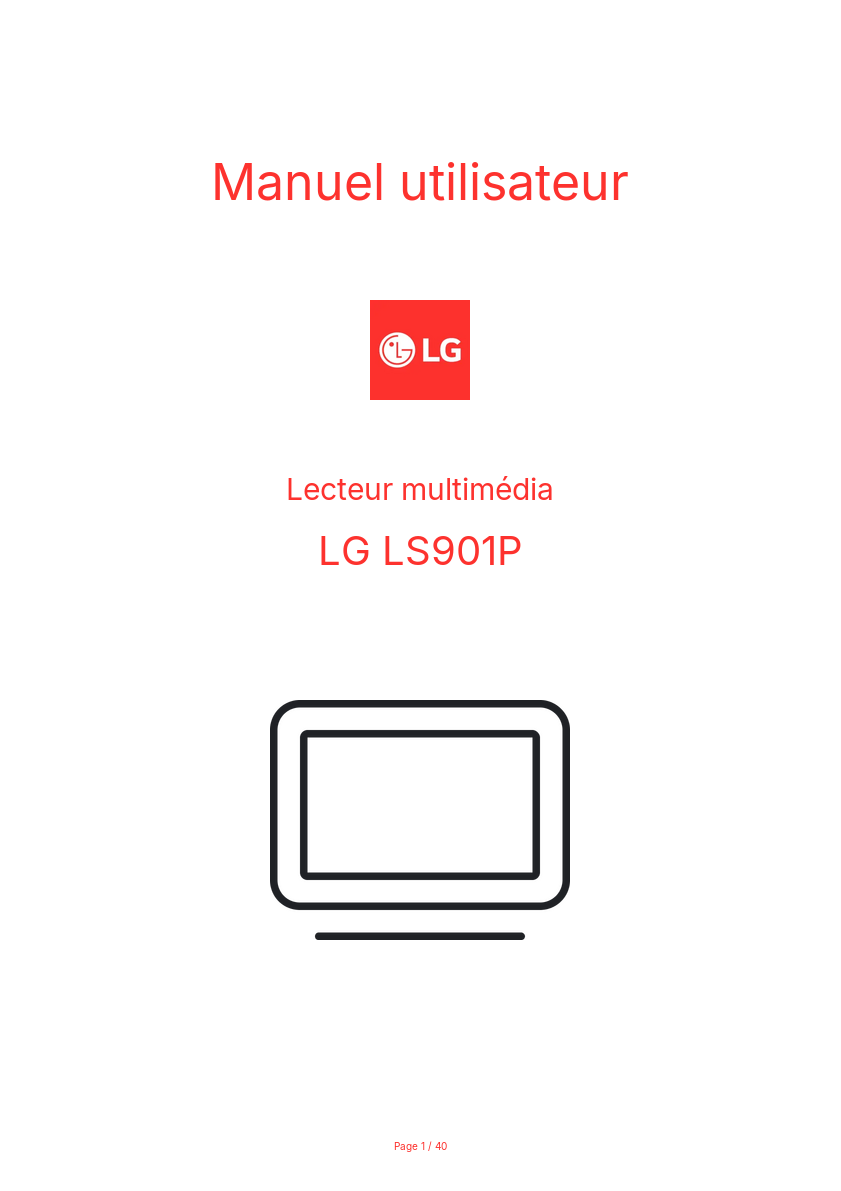 Image de la première page du manuel de l'appareil LS901P