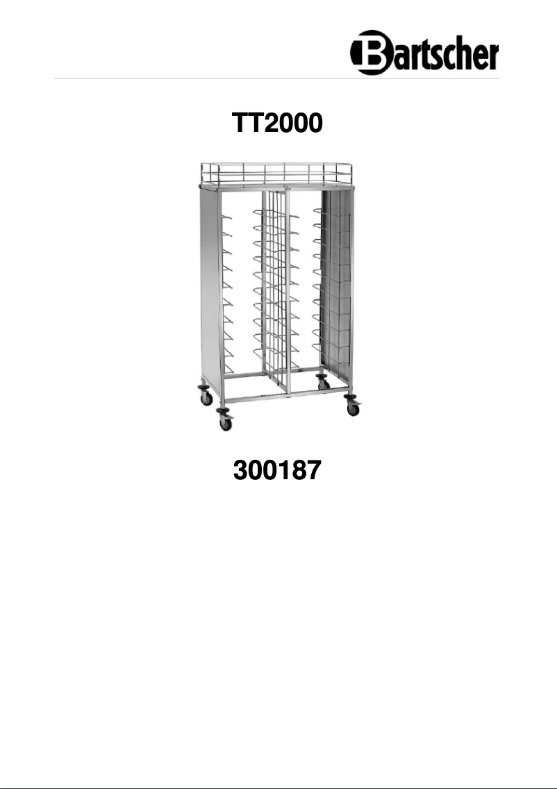 Page 1 de la notice Manuel utilisateur Bartscher TT2000