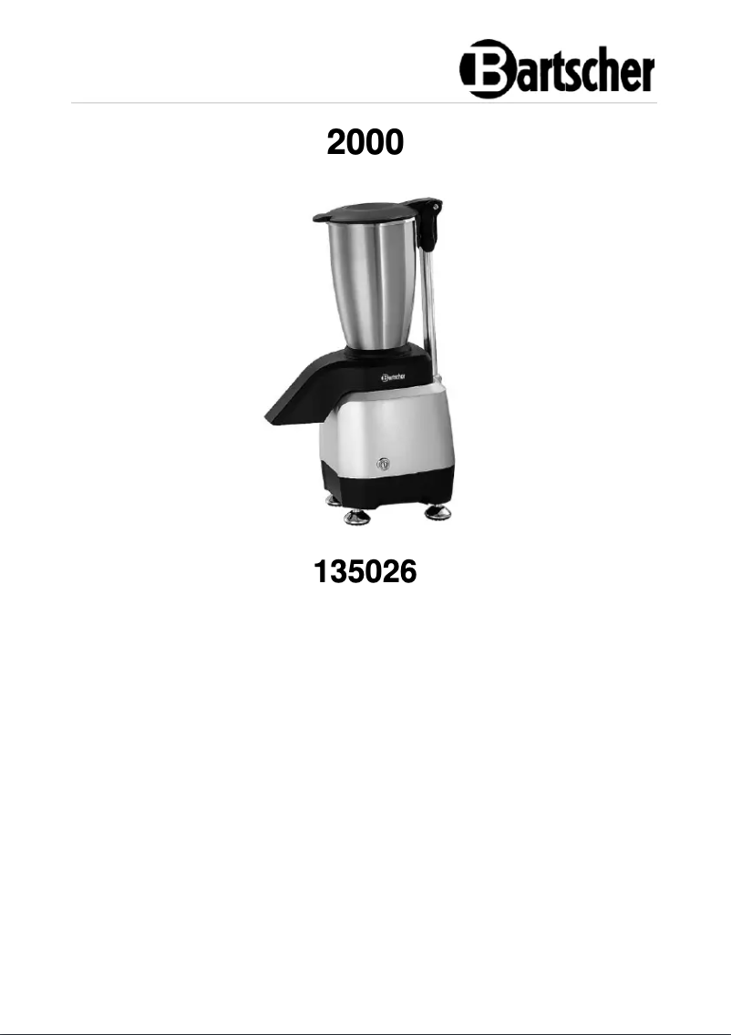 Page 1 de la notice Manuel utilisateur Bartscher 135026