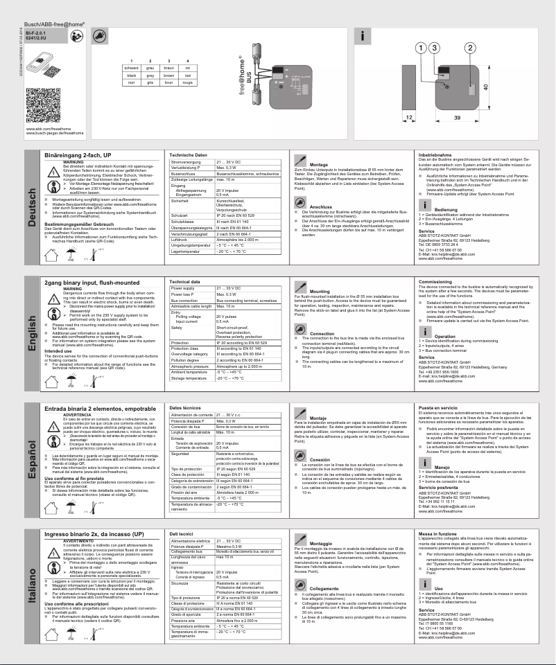 Page 1 of the manual User Manual Busch-Jaeger 2CKA006220A0004