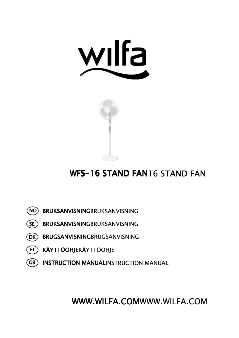 Page n°1 - Manuel utilisateur Wilfa WFS-16X