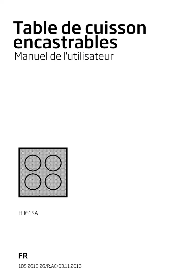 Page n°1 - Manuel utilisateur Beko HII61SA