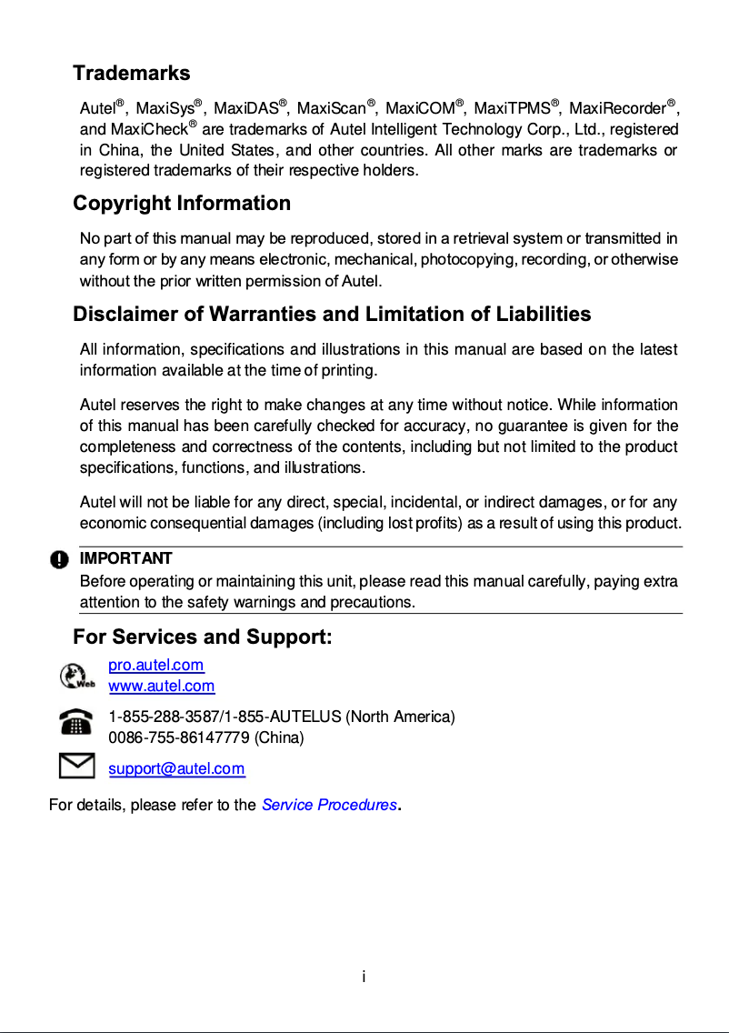 Page 1 de la notice Manuel utilisateur Autel MaxiCOM MK908 II