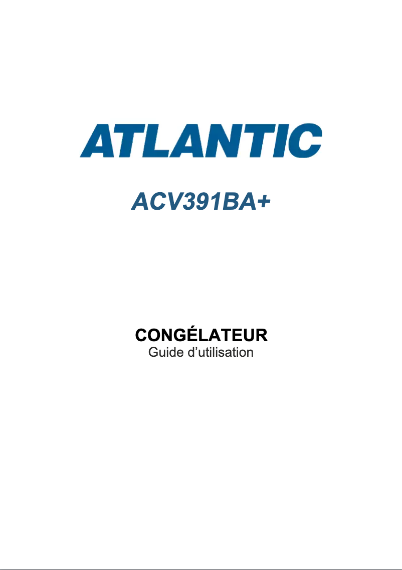 Image de la première page du manuel de l'appareil ACV391BA+