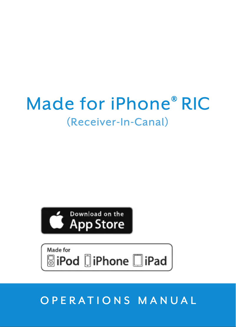 Page 1 de la notice Manuel utilisateur Starkey Made for iPhone RIC