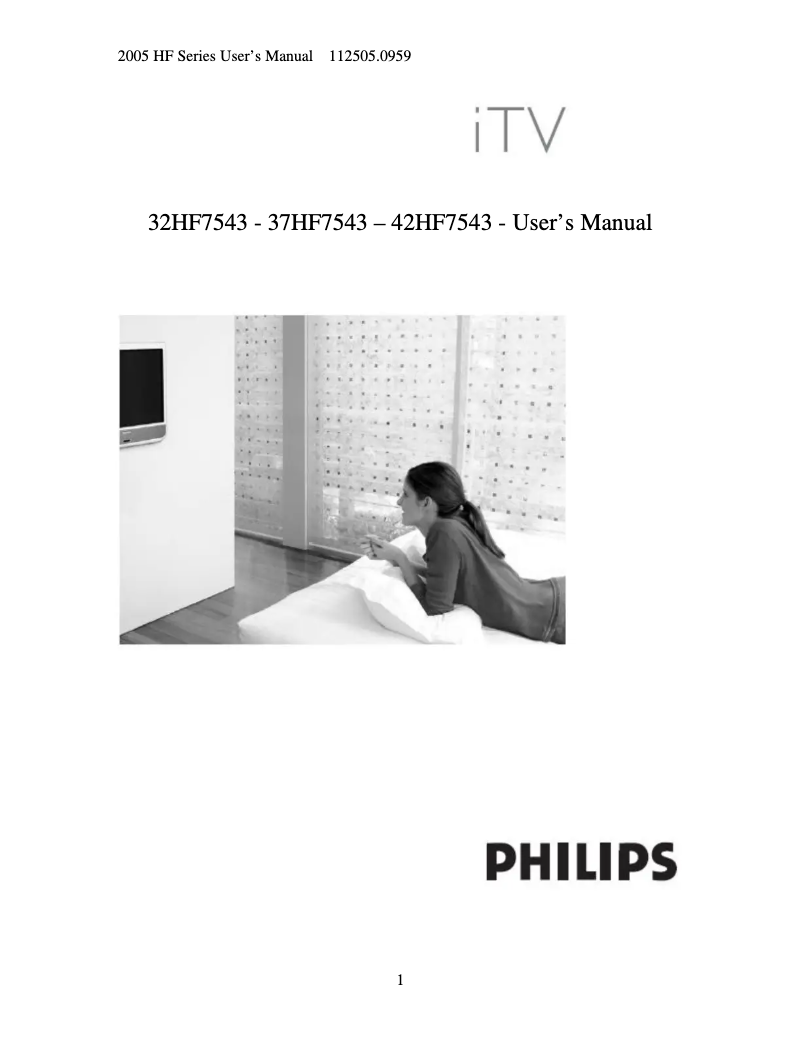 Page 1 de la notice Manuel utilisateur Philips 42HF7543