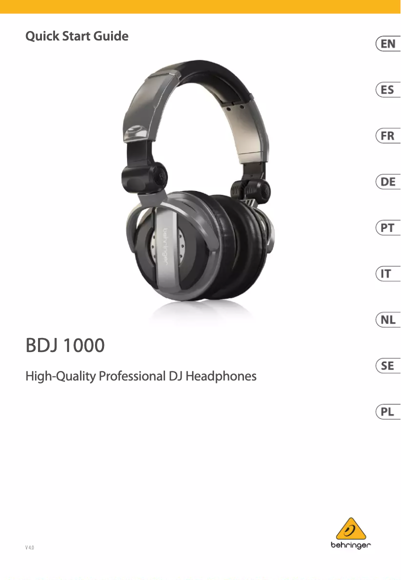 Page 1 de la notice Guide de démarrage rapide Behringer BDJ 1000