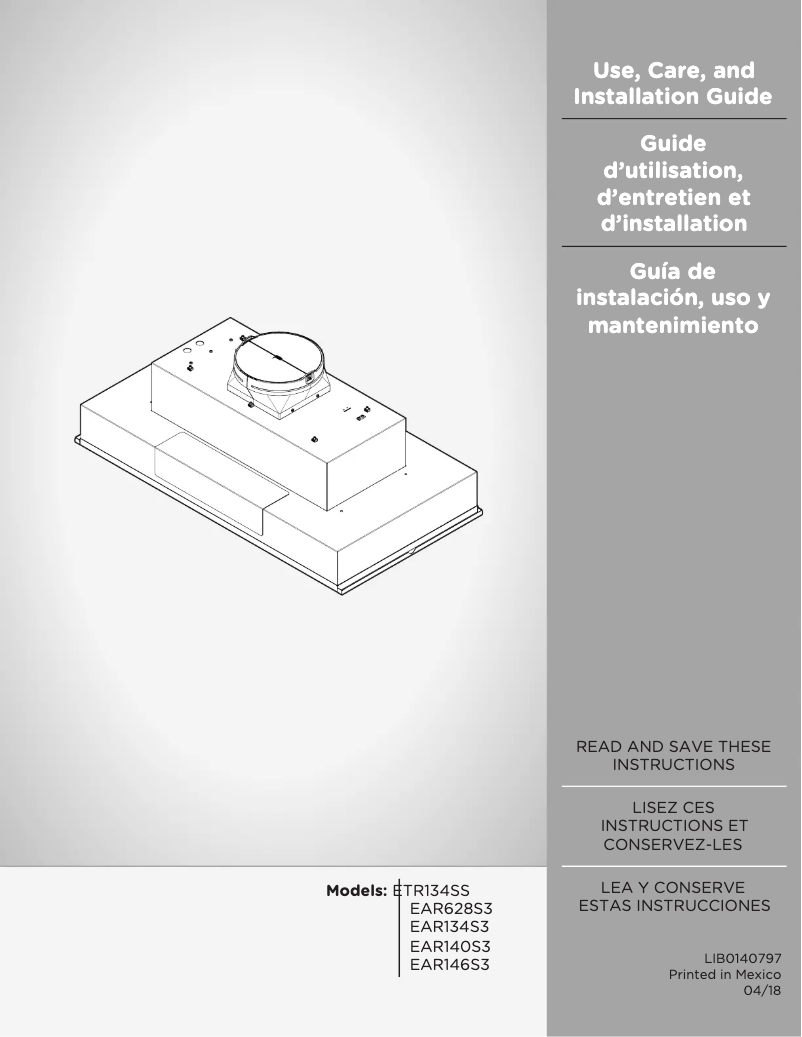 Page 1 de la notice Manuel utilisateur Elica AREZZO PRF0141607A