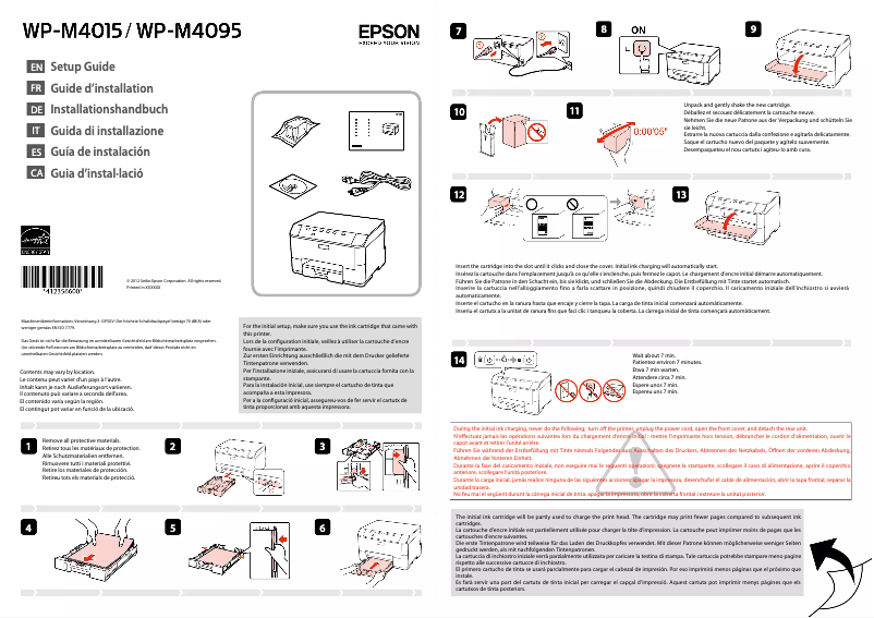 Page 1 de la notice Guide d'installation Epson WorkForce Pro WP-M4095DN