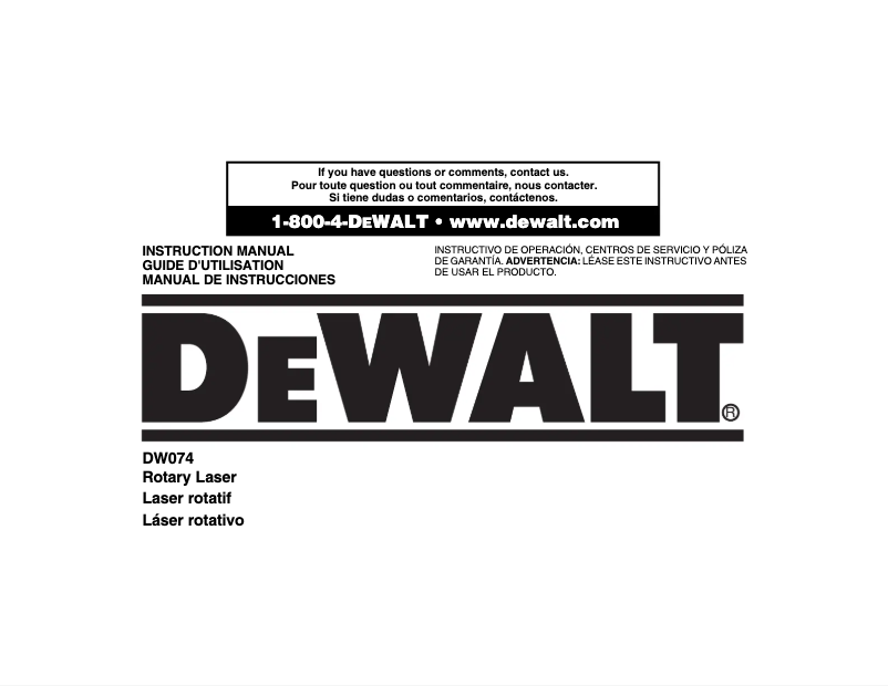 Page 1 de la notice Manuel utilisateur DeWalt DCB119