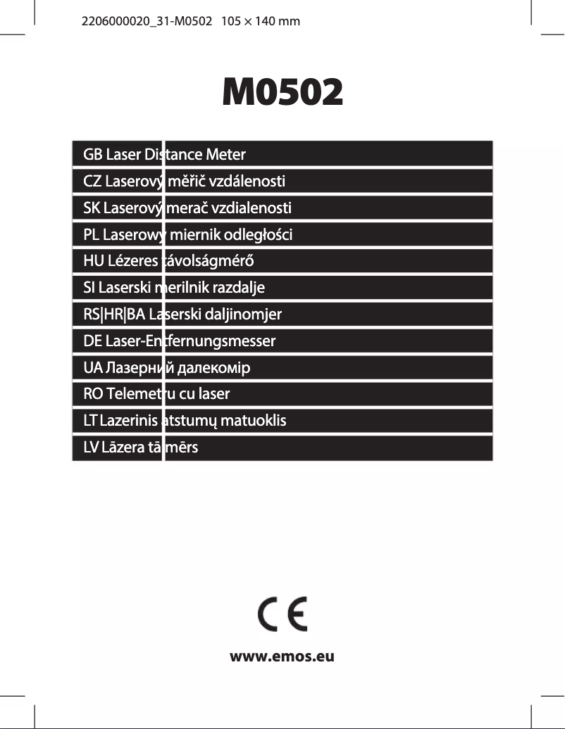 Page 1 de la notice Manuel utilisateur Emos M0502