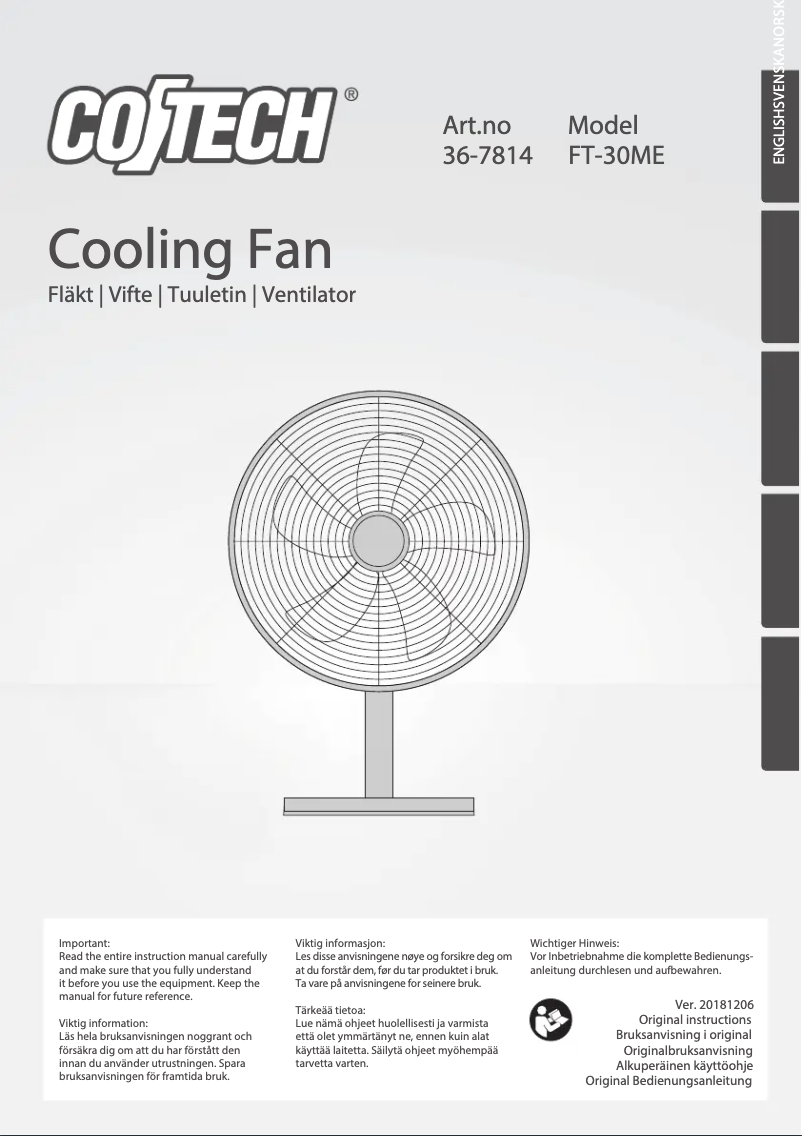 Página 1 del manual Manual de usuario Cotech FT-30ME